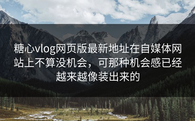 <strong>糖心vlog</strong>网页版最新地址在自媒体网站上不算没机会，可那种机会感已经越来越像装出来的